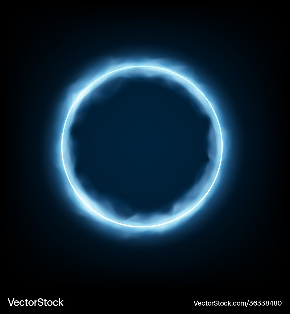 Round frame with glowing and light neon Royalty Free Vector