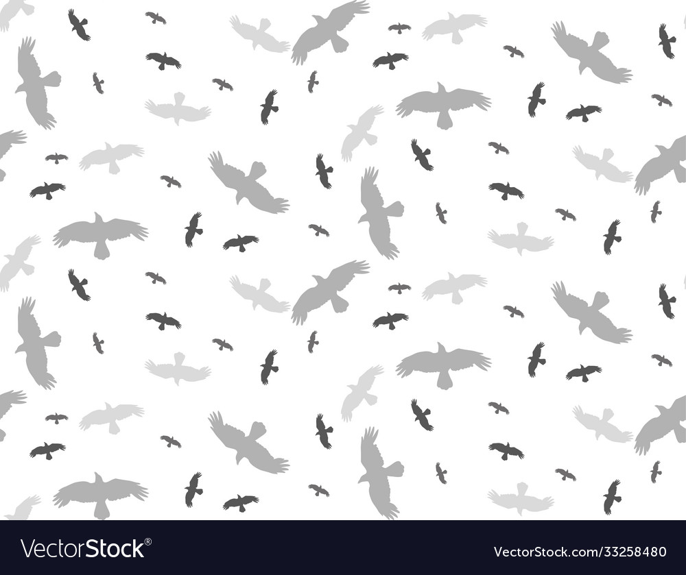 Seamless background with flying birds