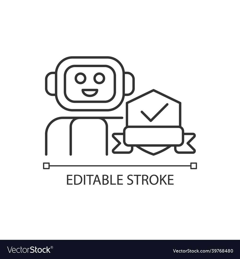 Security robot linear icon vector image Security robot linear icon