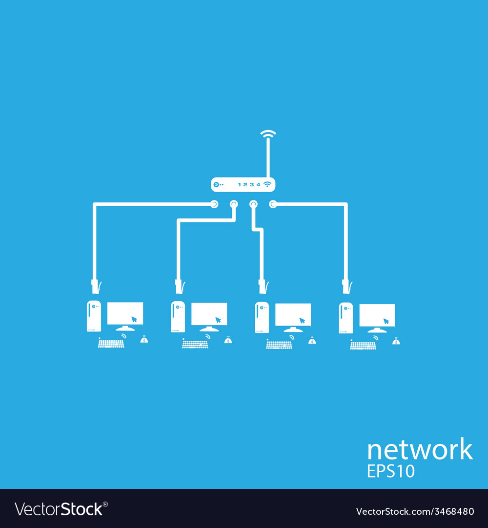 Social network background with computer