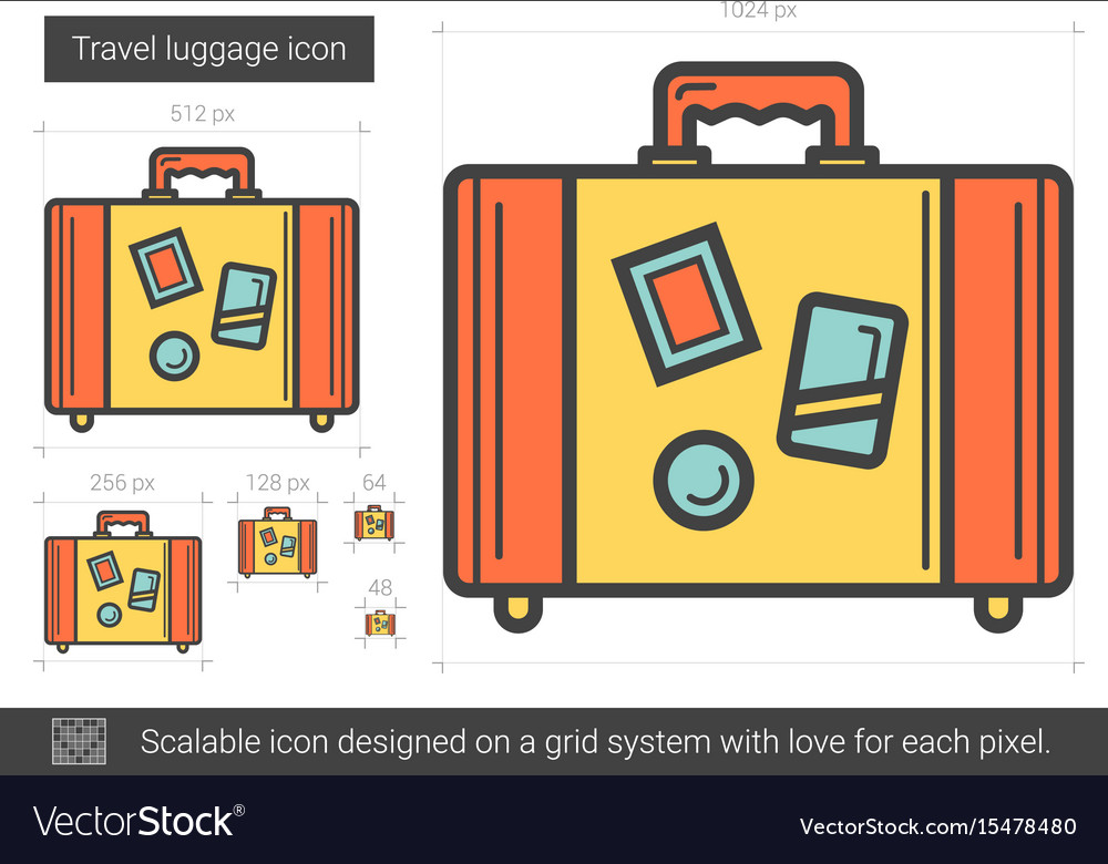 Travel luggage line icon