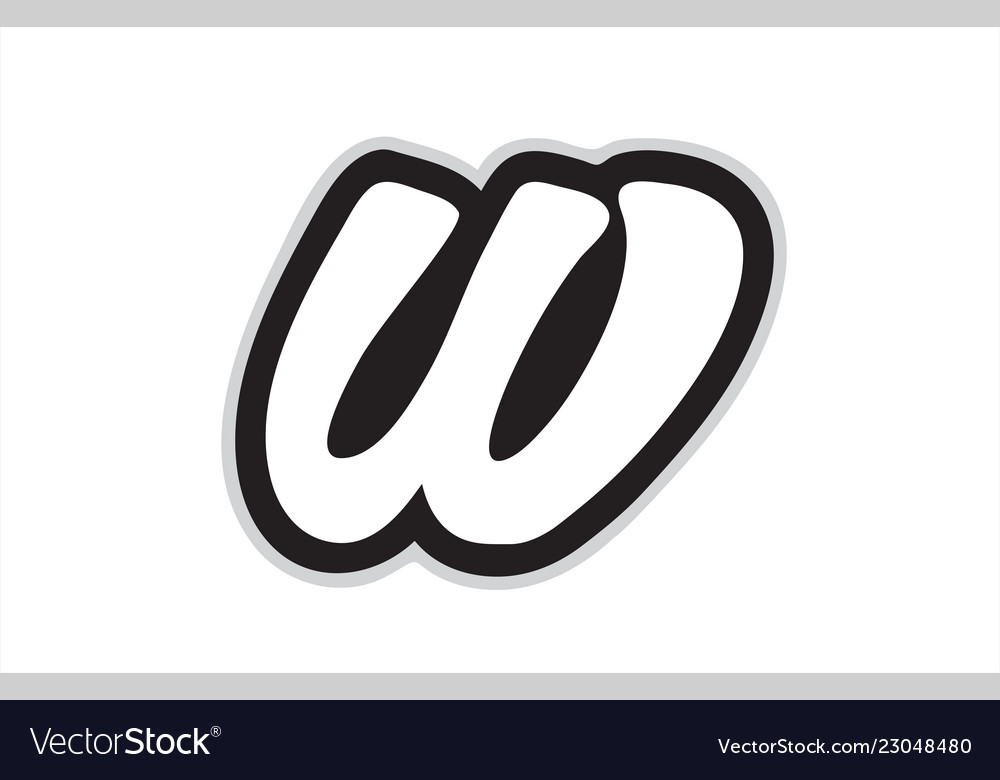 W black and white alphabet letter logo icon design