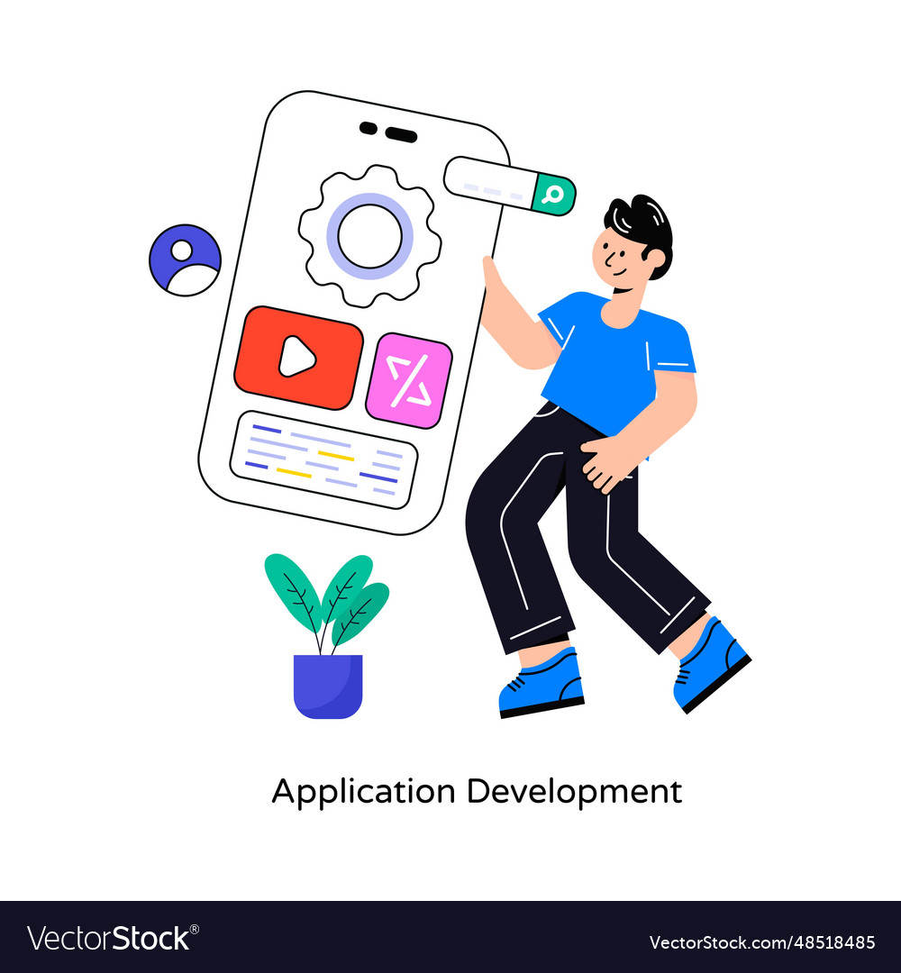 Application development flat style design i