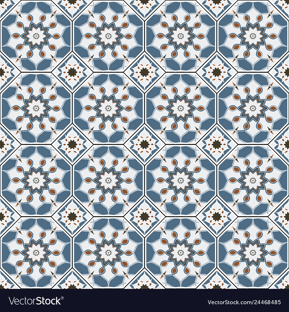 Arabesque style octagonal seamless pattern