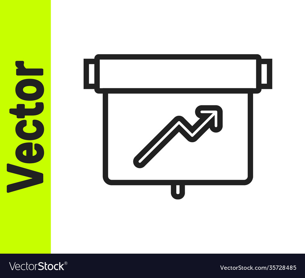 Black line board with graph chart icon isolated Vector Image Black line board with graph chart icon isolated