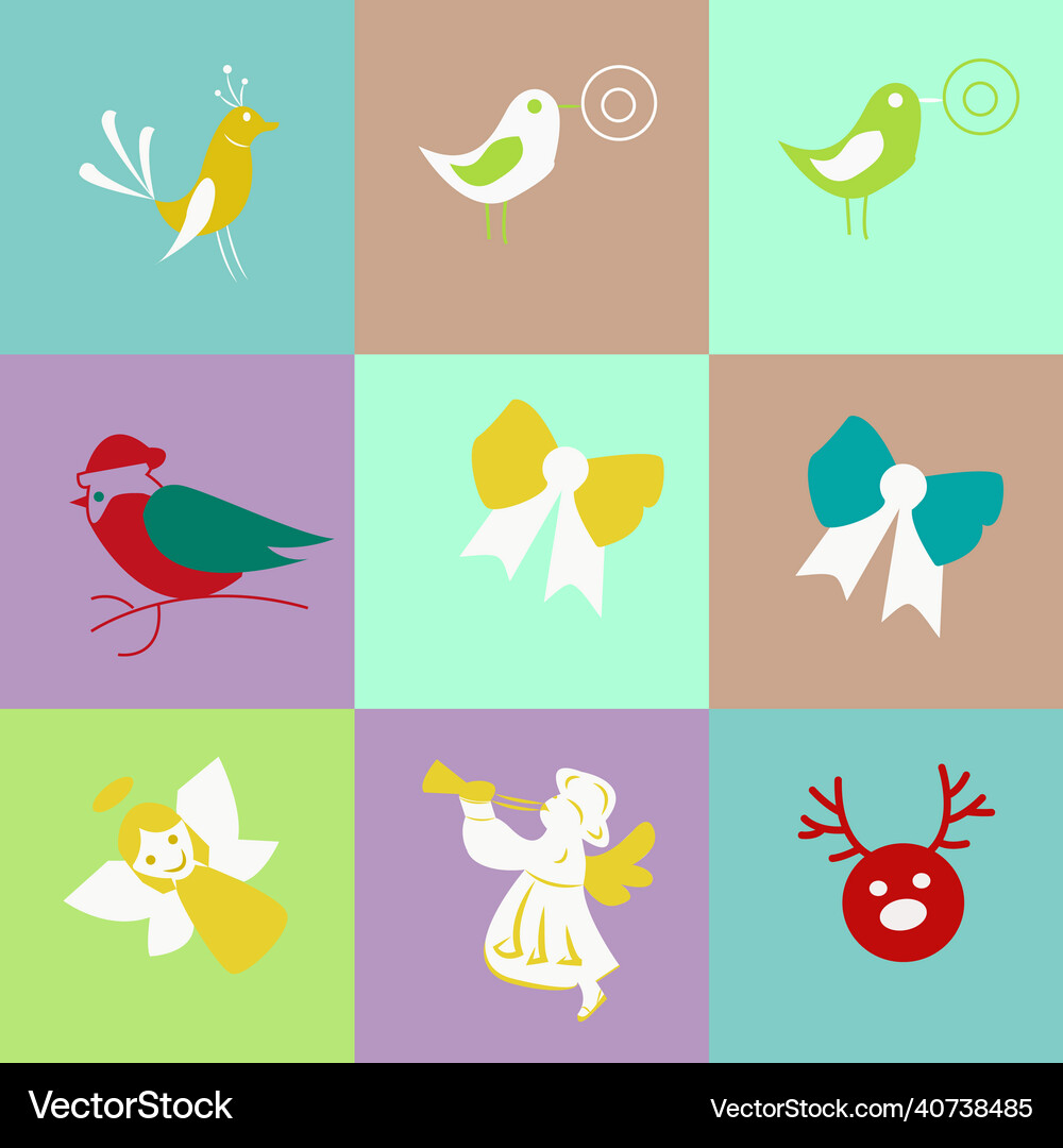 Christmas set Royalty Free Vector Image - VectorStock