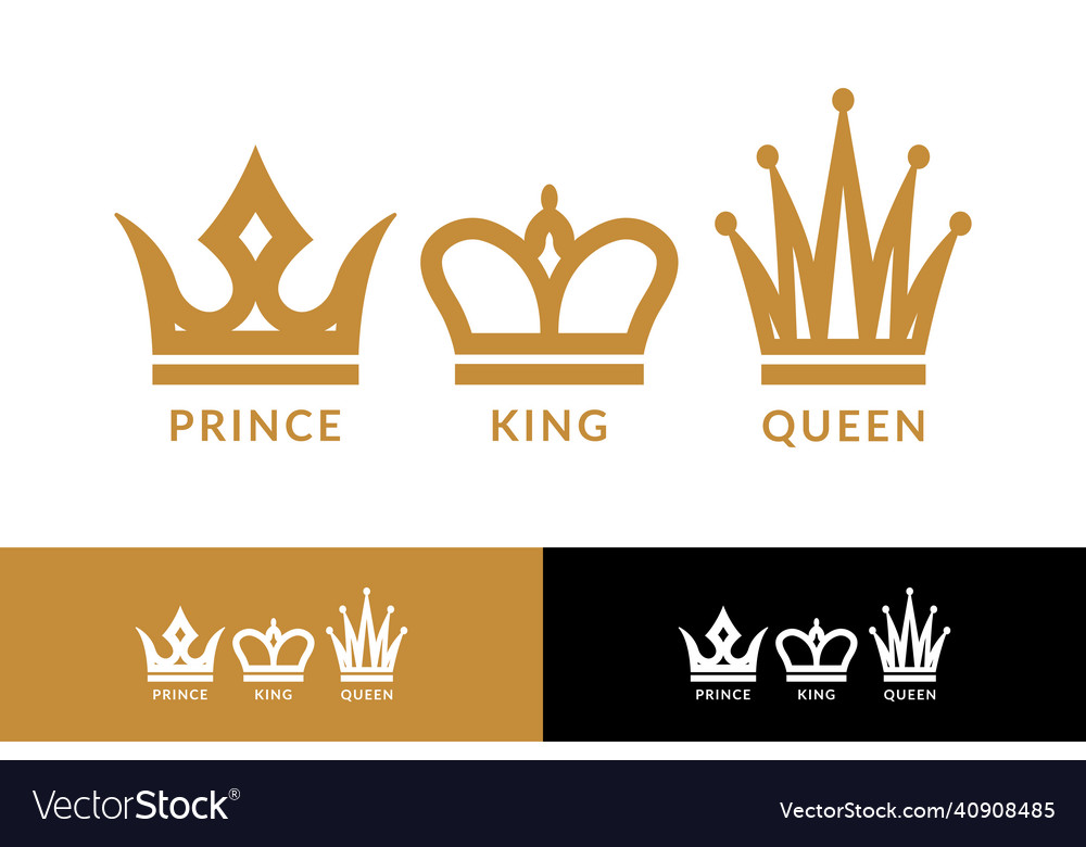 Crown logo design collection Royalty Free Vector Image