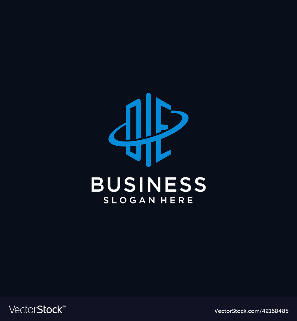 De initial monogram logo with hexagonal shape
