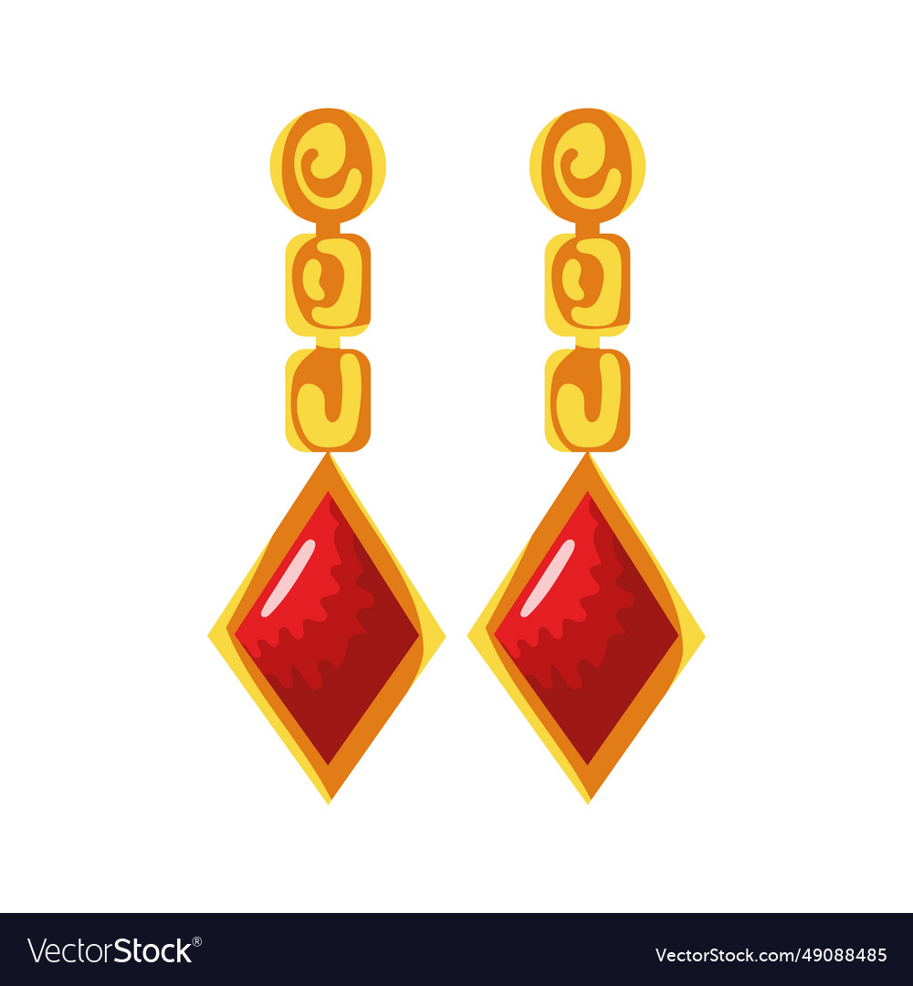 Earrings with gemstones Royalty Free Vector Image