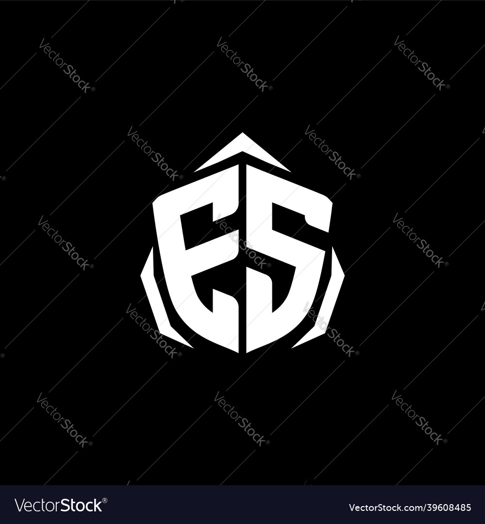 Es monogram shield shape style