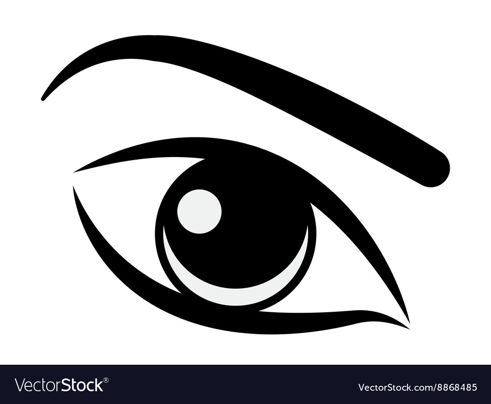 Eye design cartoon icon white background Vector Image