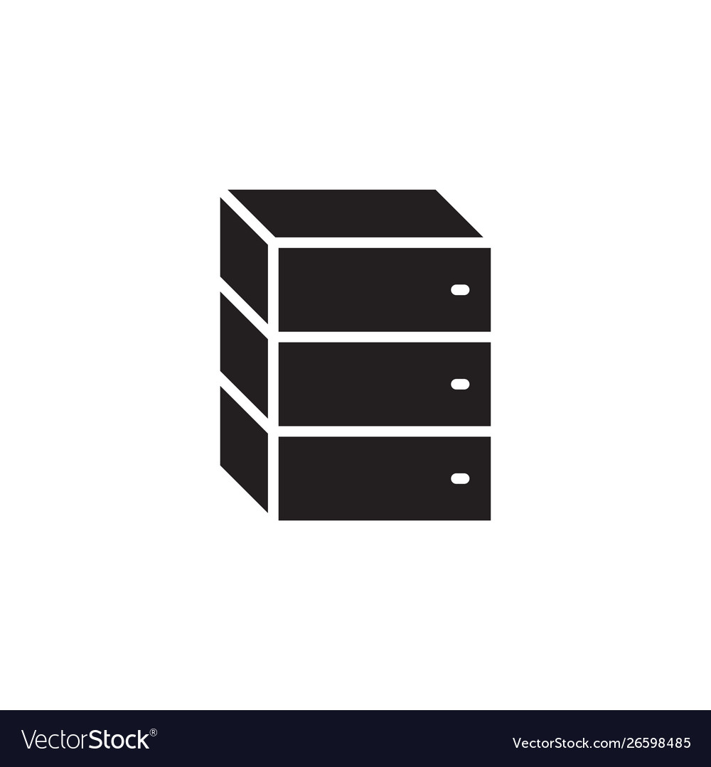 Flat glyph data server database web storage icon