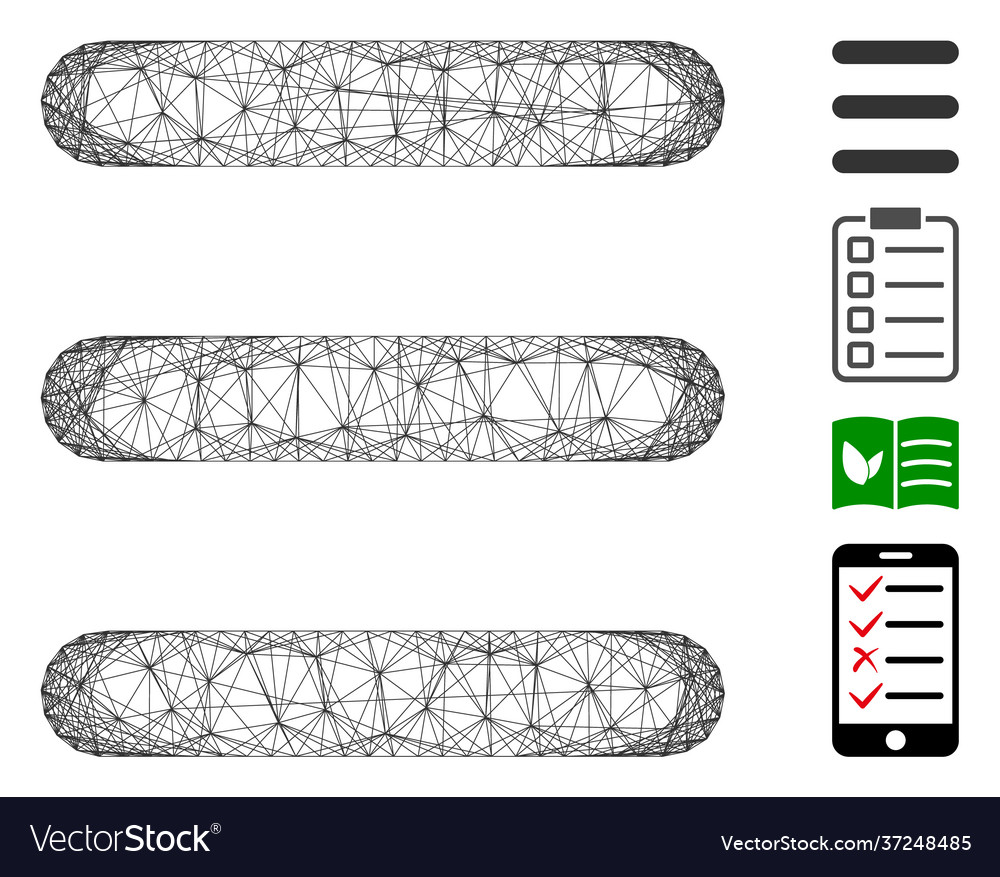 Net menu items mesh vector image Net menu items mesh