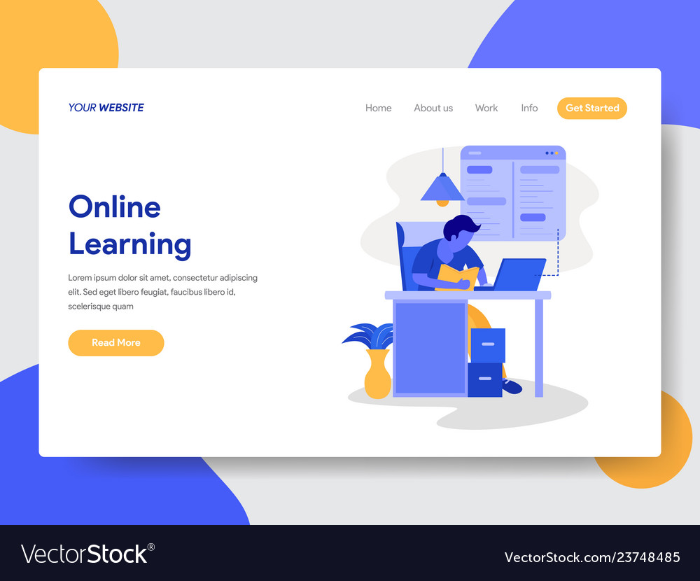 Online learning concept Royalty Free Vector Image