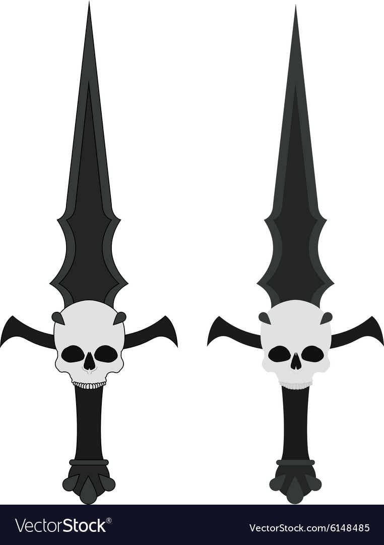 Ritual dagger sharp blade with skull color