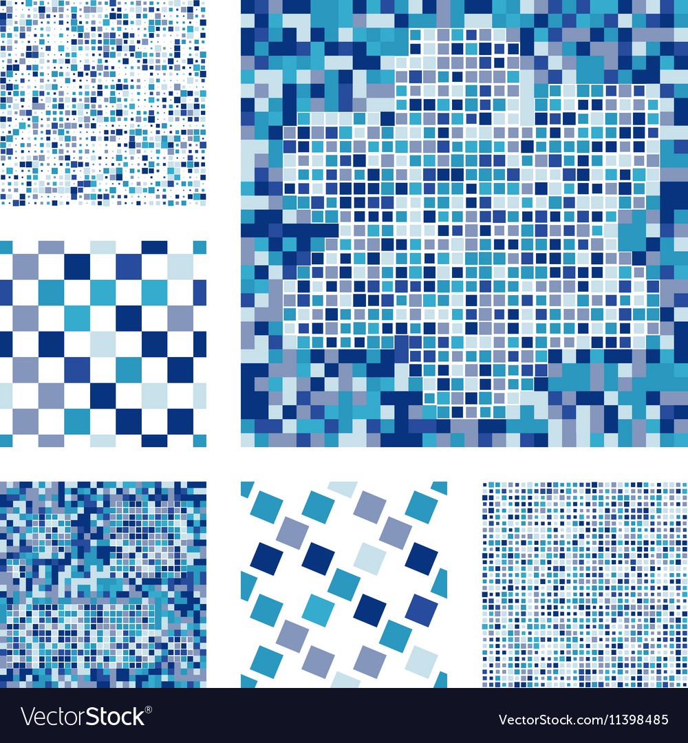 Set of abstract seamless patterns with squares