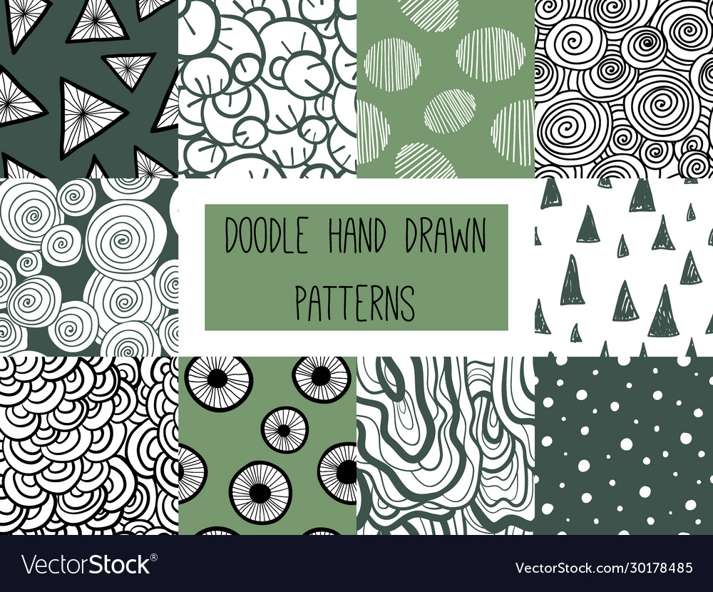 Set simple minimalistic seamless patterns