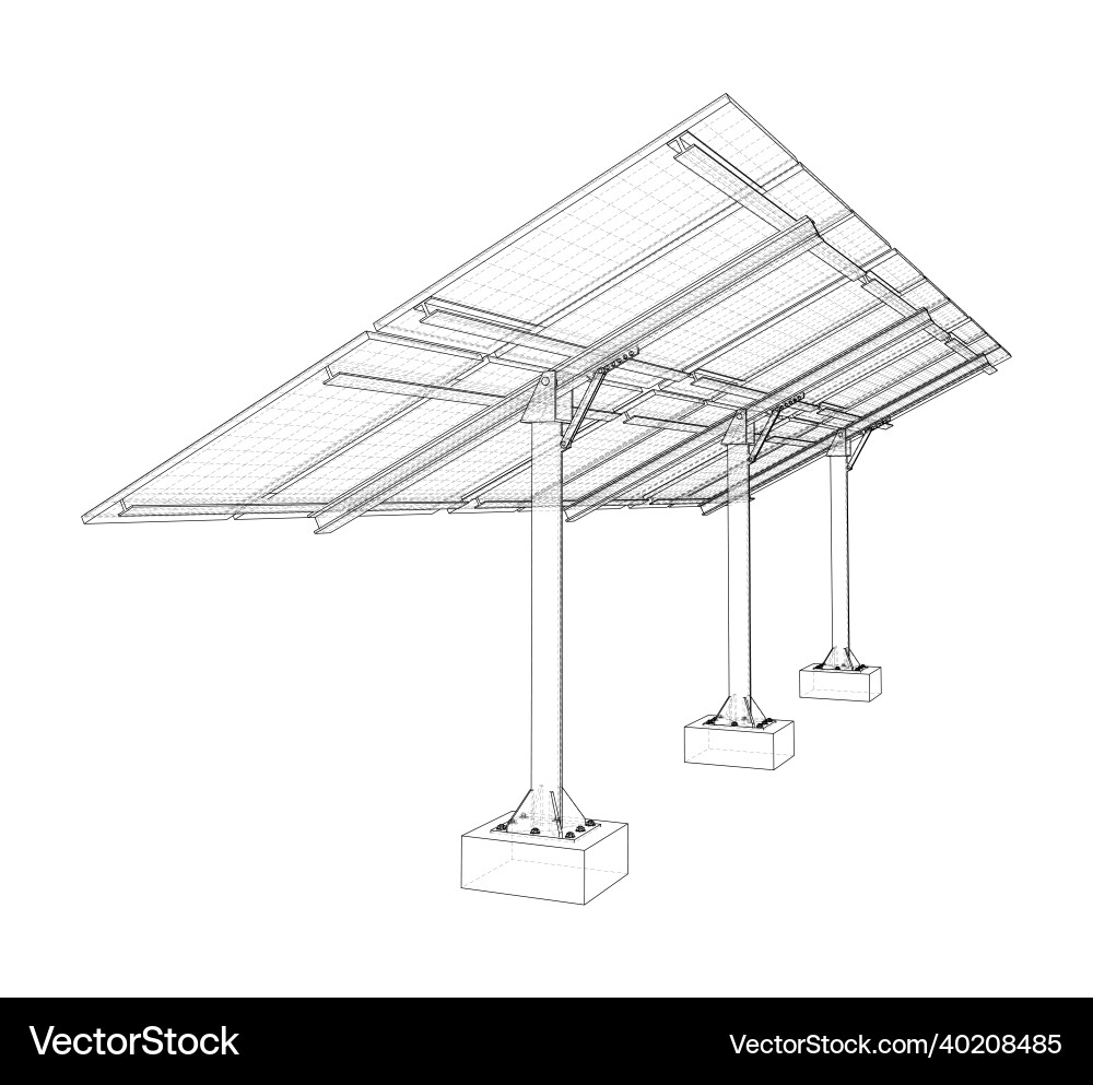 Solar panel concept rendering of 3d Royalty Free Vector