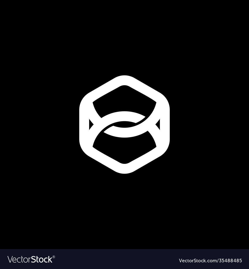 Strong linked line hexagonal logo