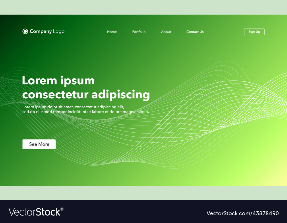 Abstract background website landing page template vector image Abstract background website landing page template