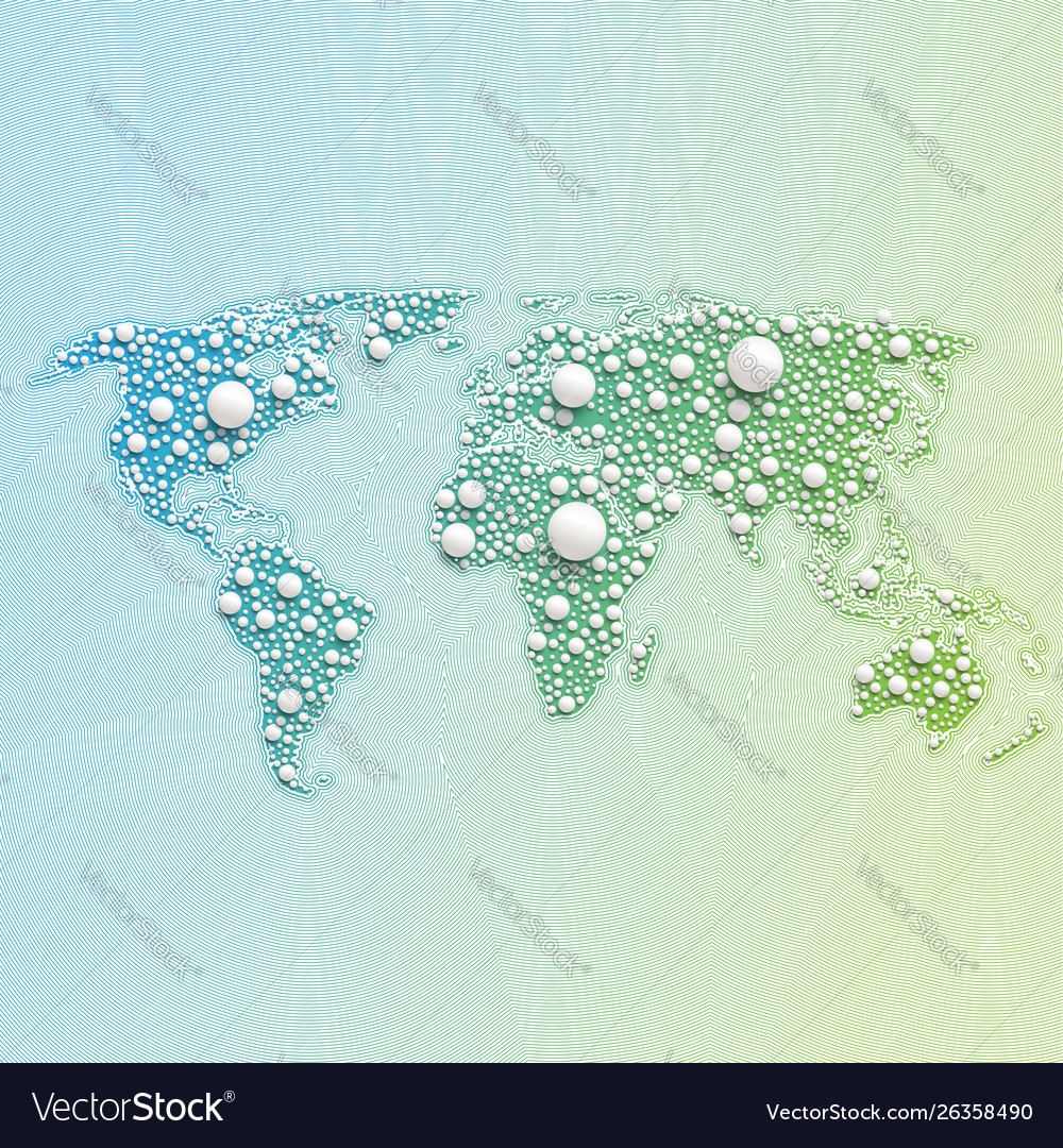 Colorful world map made balls and lines