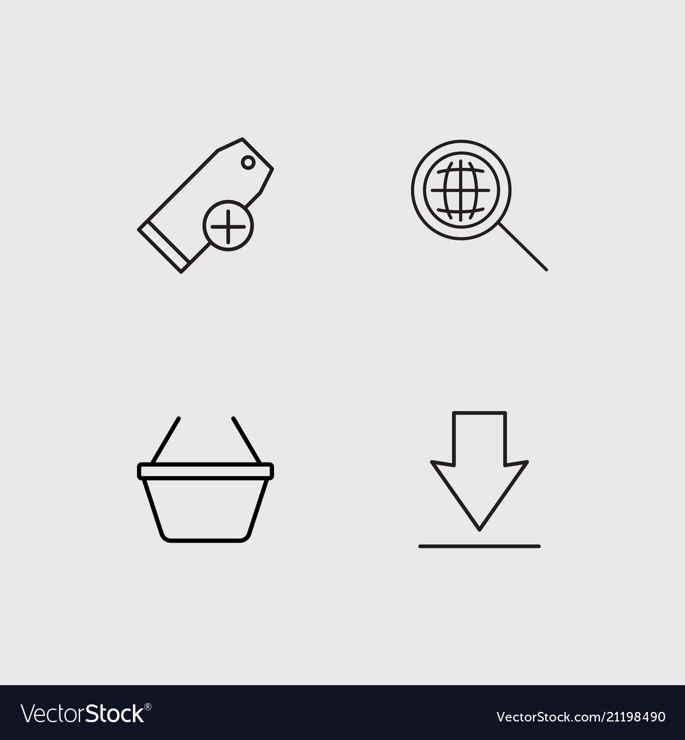 Commerce simple linear icons set outlined