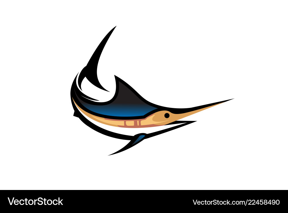 Creative swordfish marlin aquatic animal logo Vector Image