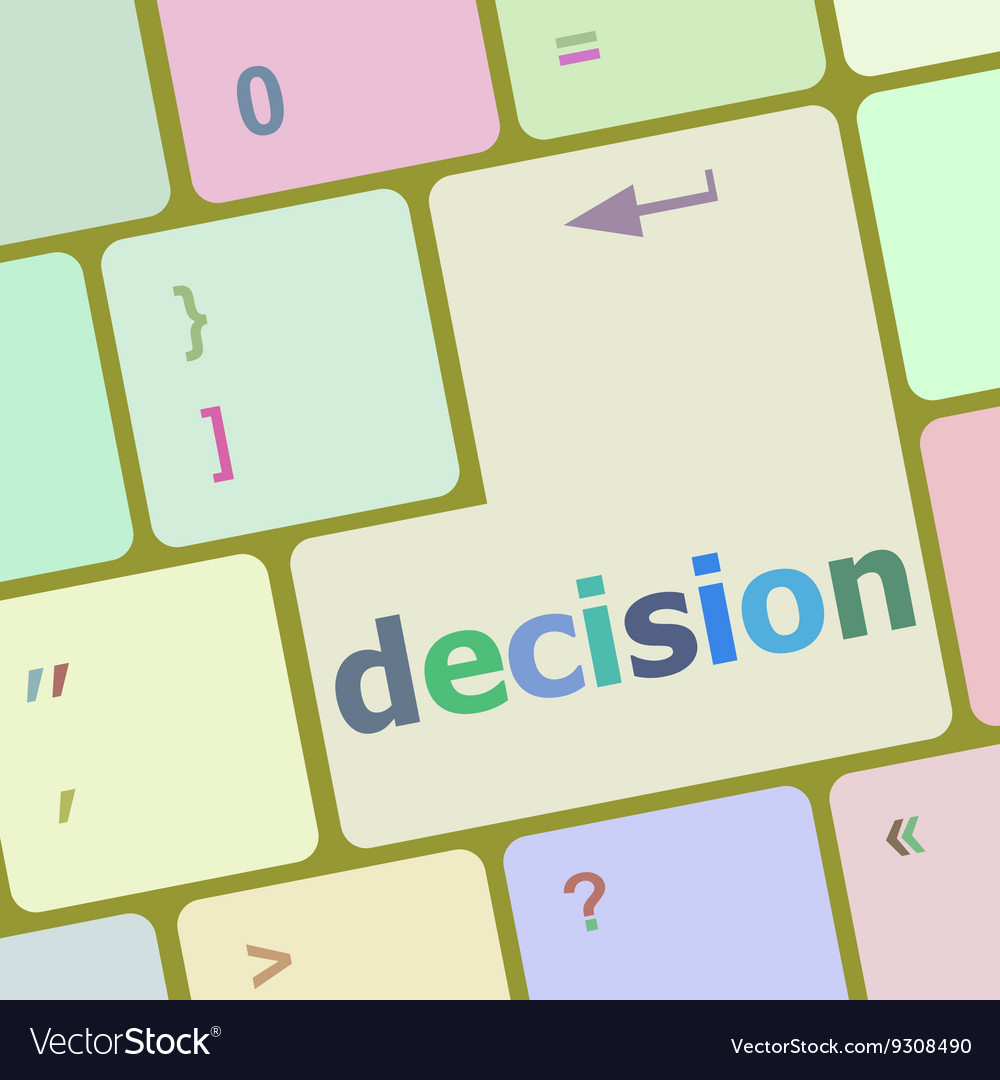 Decision button on computer pc keyboard key