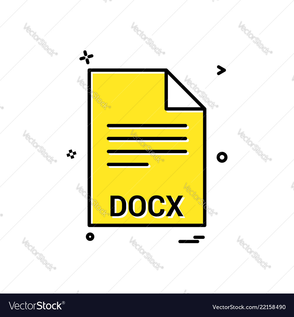 Docx file extension format icon design vector image Docx file extension format icon design
