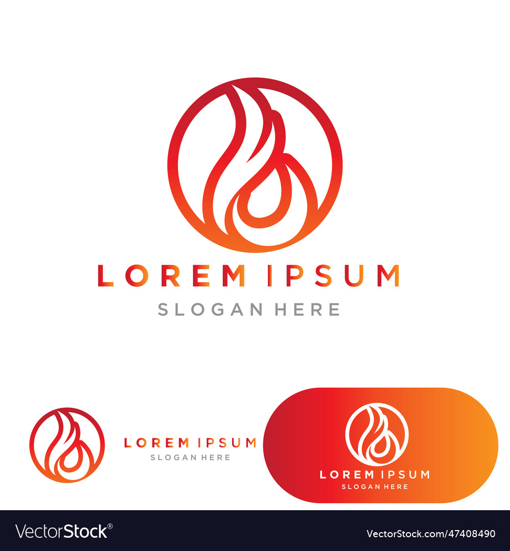 Fire flame logo icon design template