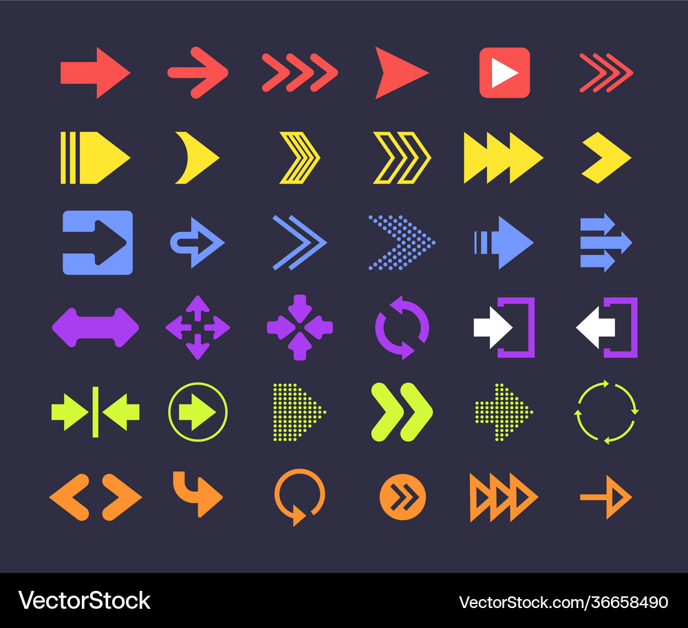 Flat design arrow collection Royalty Free Vector Image