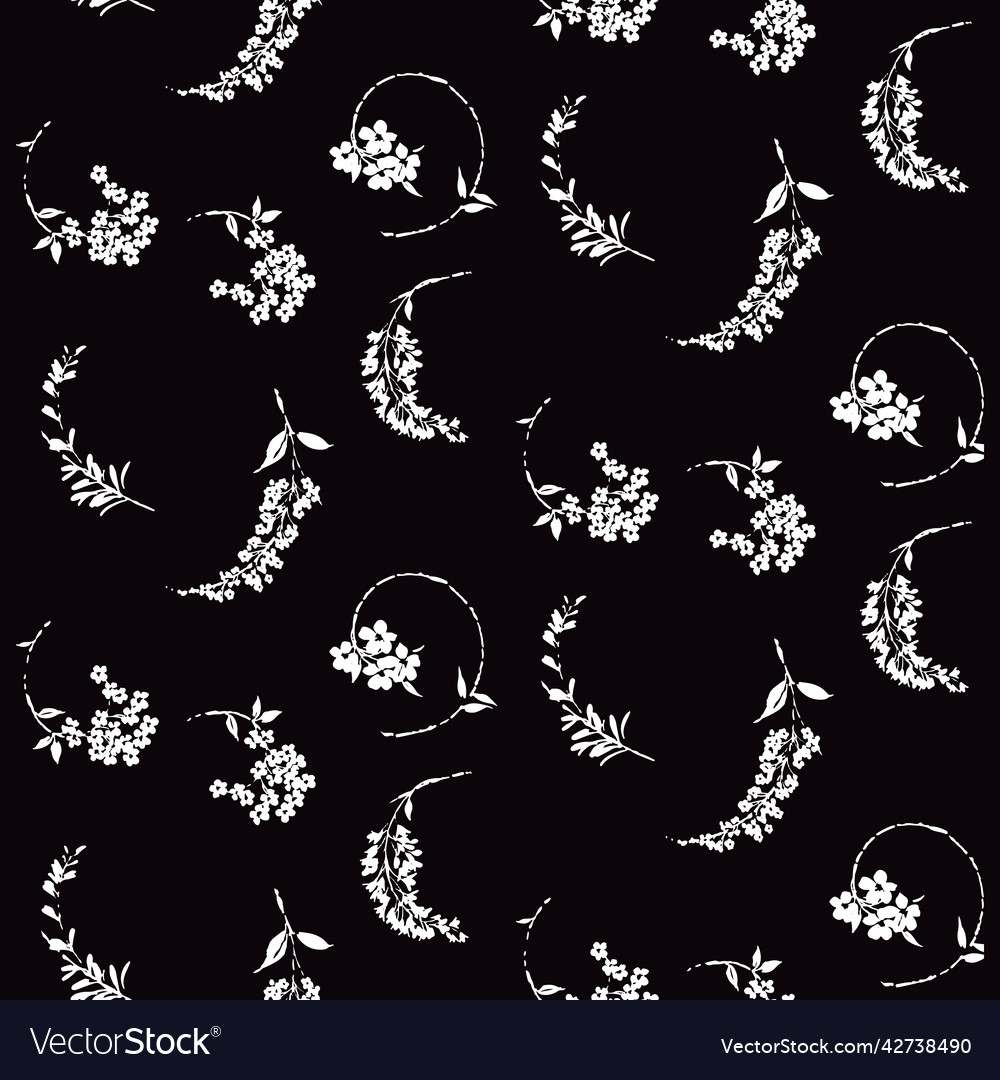 Floral silhouette all over seamless design