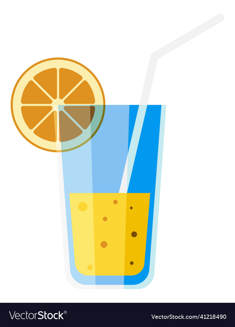 Glass of citrus juice with orange slice Royalty Free Vector