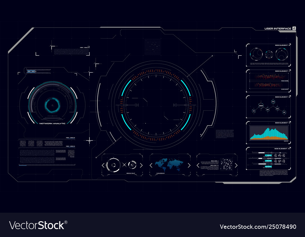 Hud gui interface 002 Royalty Free Vector Image