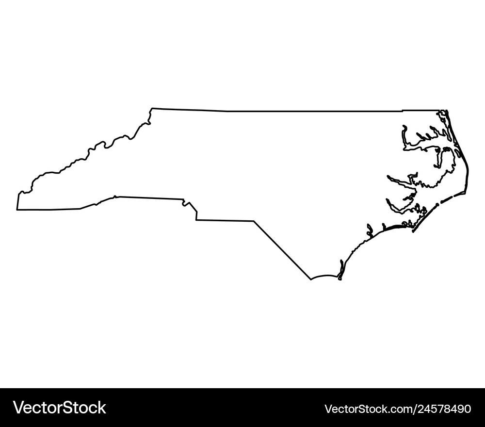 Map of north carolina Royalty Free Vector Image