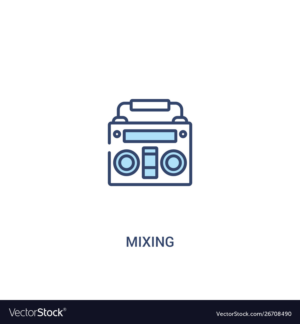 Mixing concept 2 colored icon simple line element vector image Mixing concept 2 colored icon simple line element