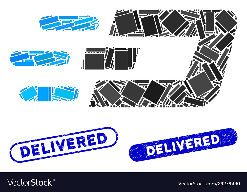 Rectangle mosaic fast send dash with scratched vector image Rectangle mosaic fast send dash with scratched