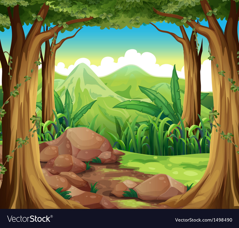 Rocks at forest Royalty Free Vector Image - VectorStock