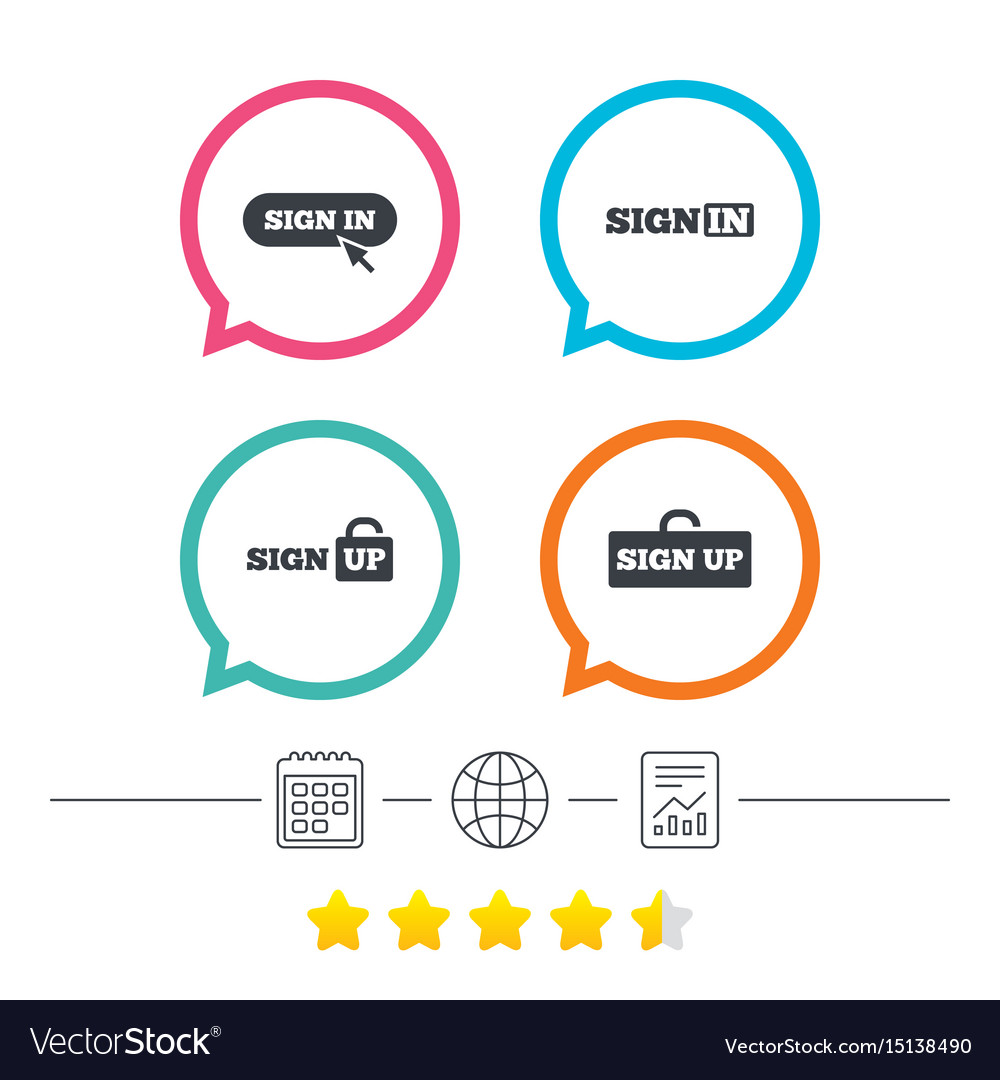 Sign in icons login with arrow hand pointer