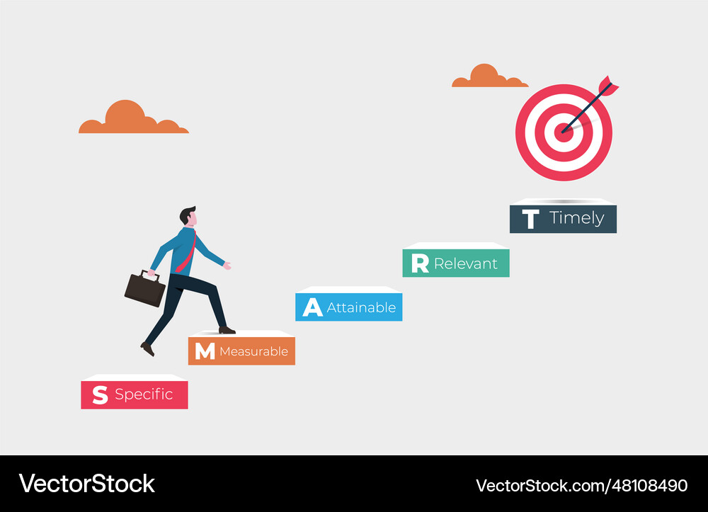 Smart goals concept setting target for success in Vector Image