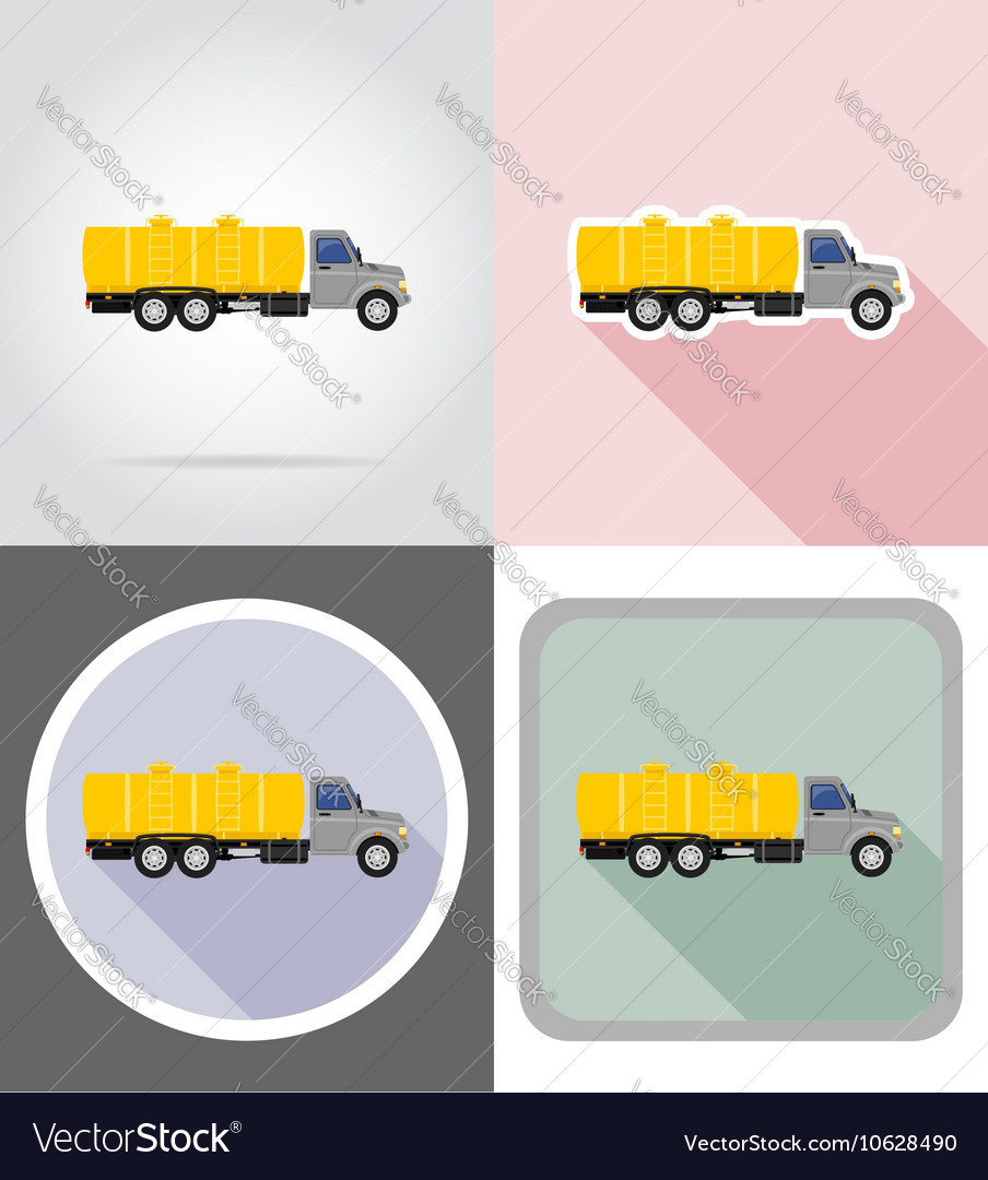 Truck flat icons 05