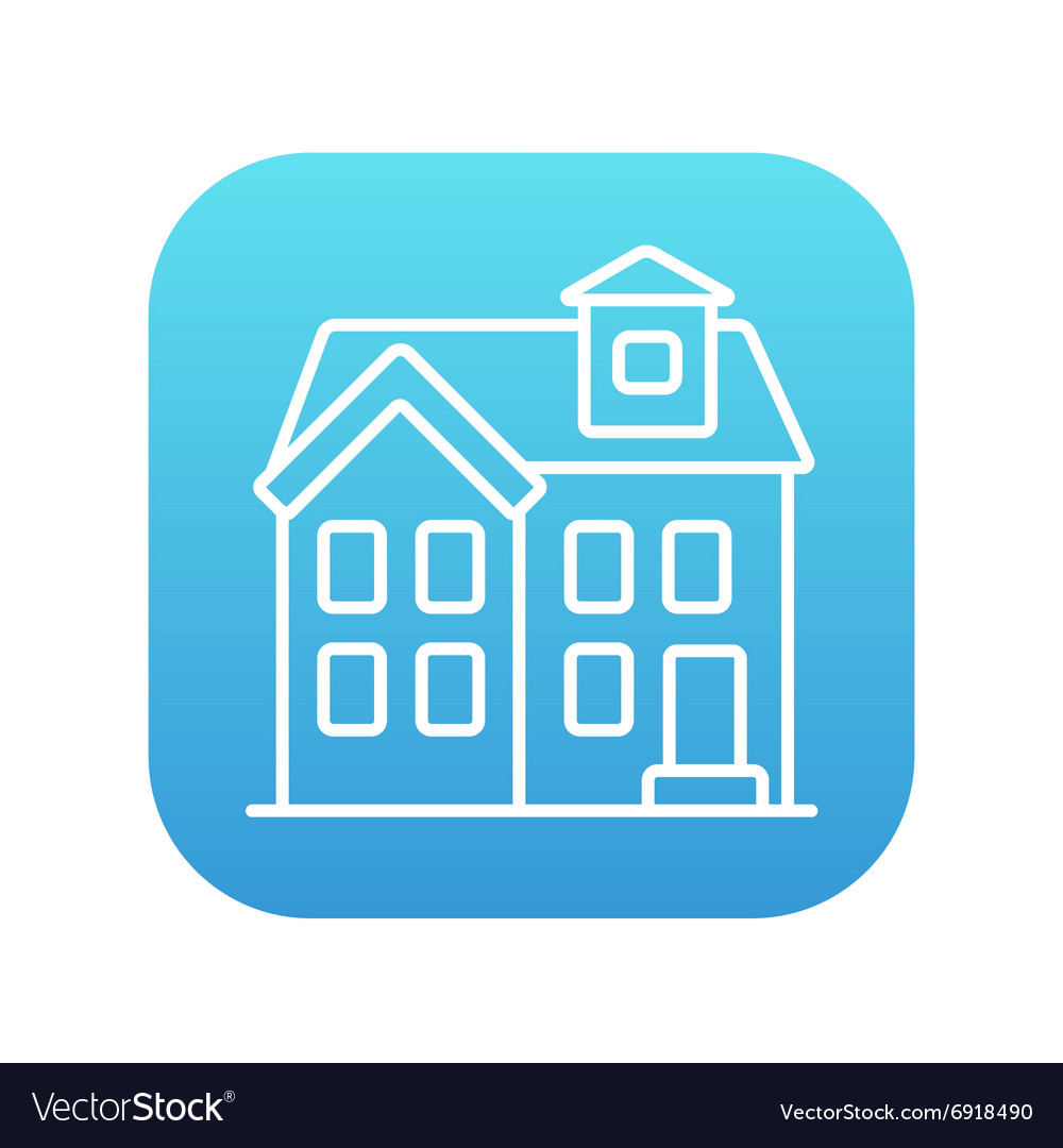 Two storey detached house line icon