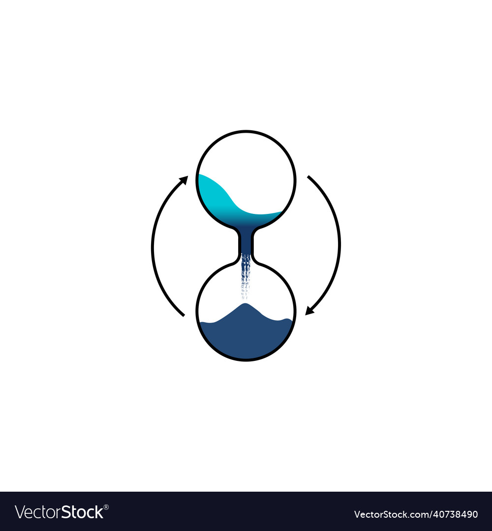 Unique Hourglass Logo Design With Gradient Color Vector Image