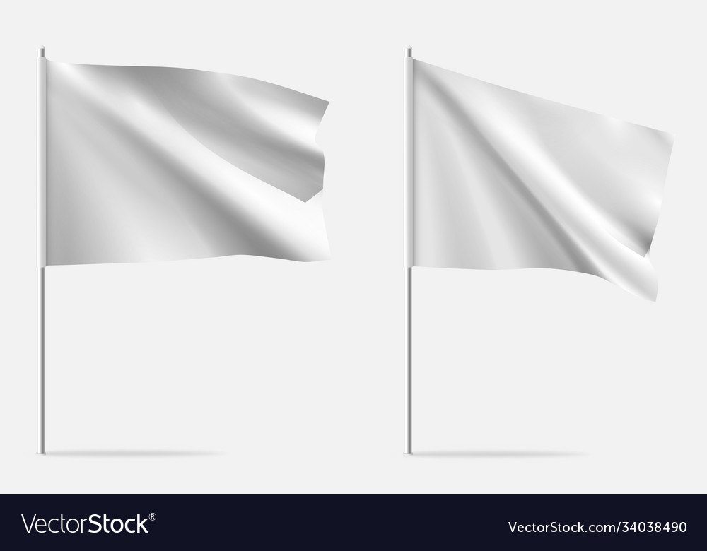 White Clean Horizontal Waving Template Flag Vector Image