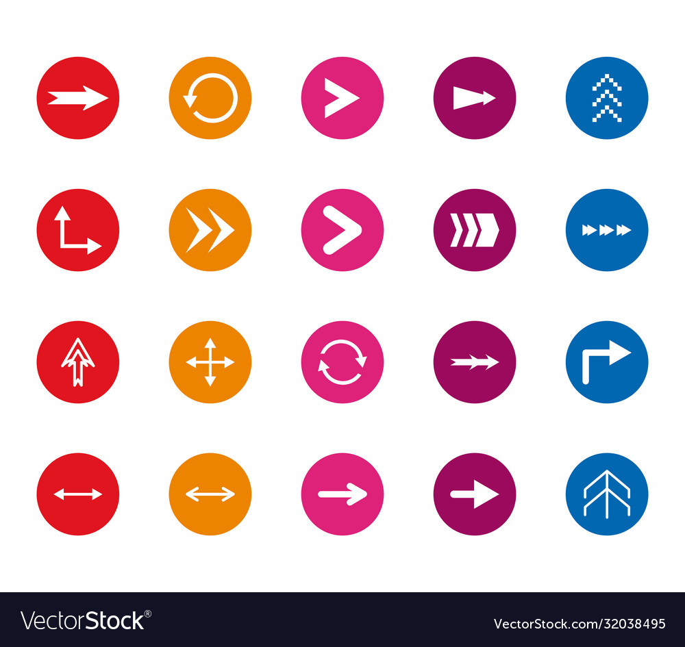 Arrows with different directions block style icon