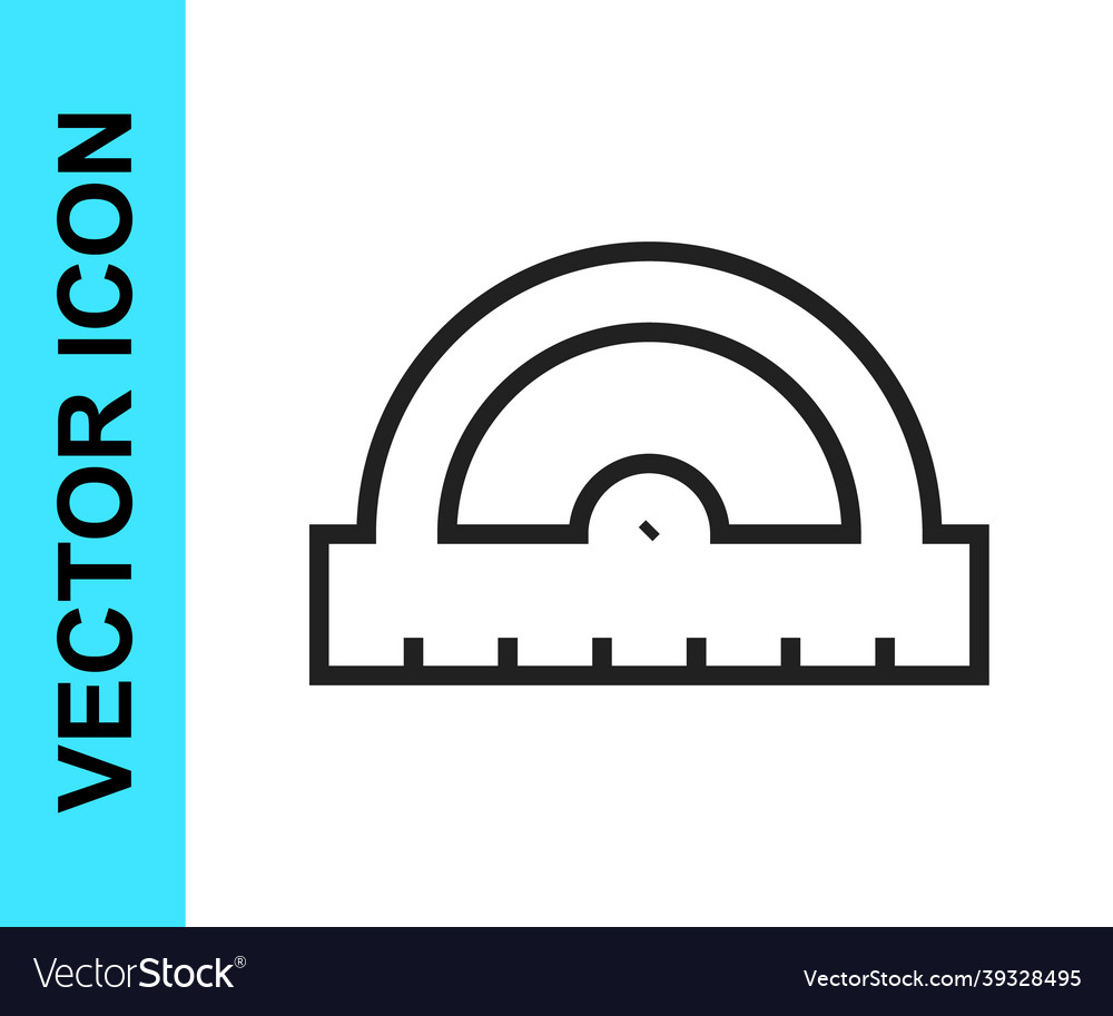 Black line protractor grid for measuring degrees vector image Black line protractor grid for measuring degrees