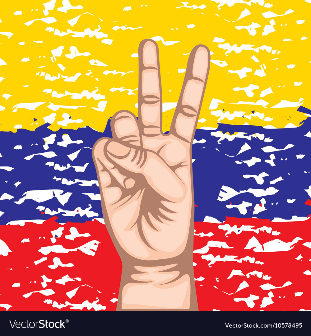 Colombian peace hands symbol