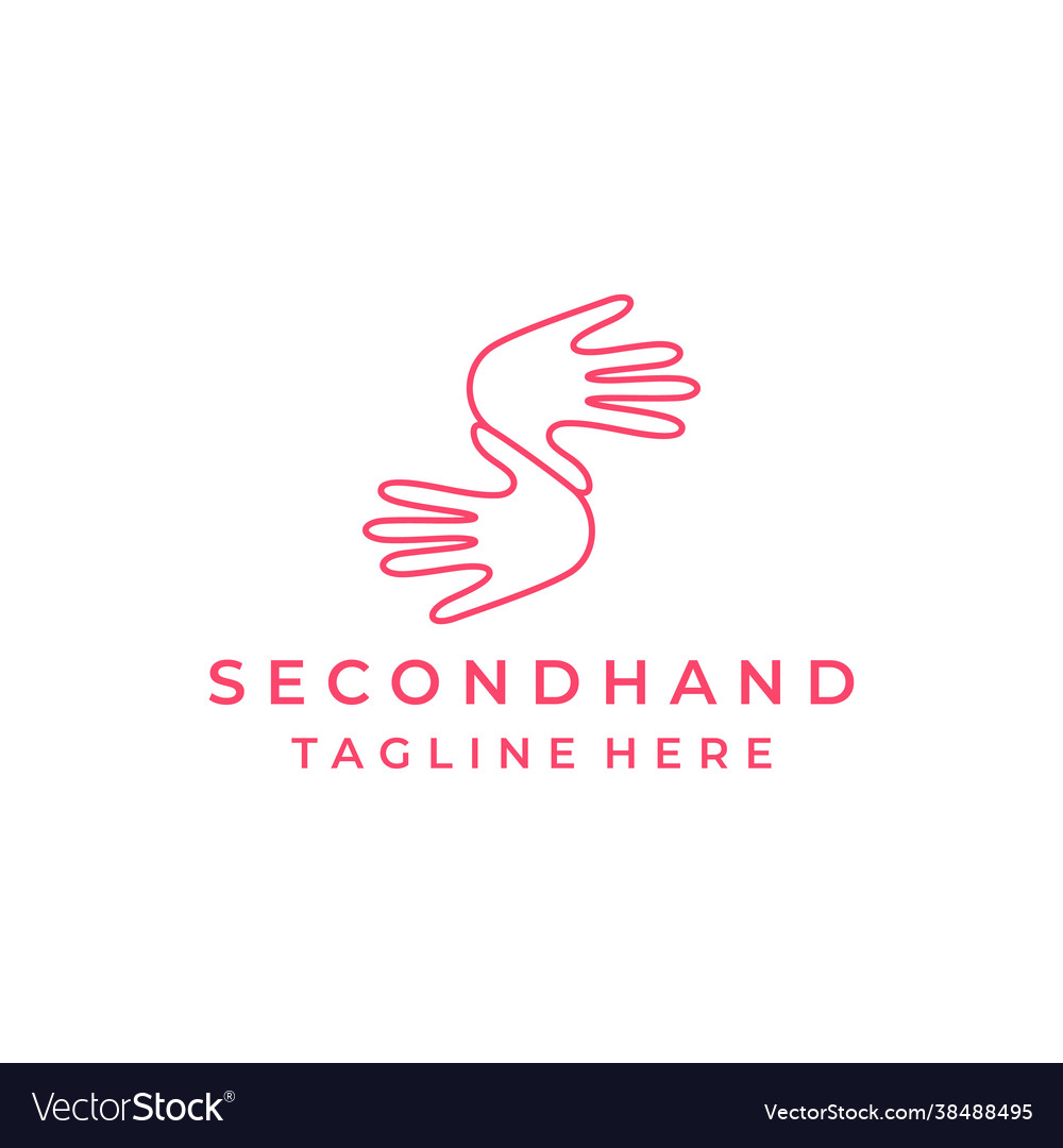 Initial letter s with two hand logo design vector image Initial letter s with two hand logo design