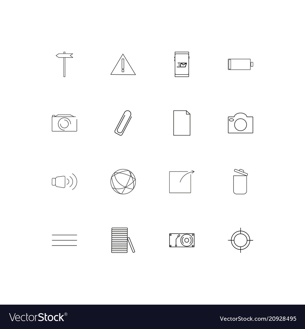 Internet of things linear thin icons set outlined