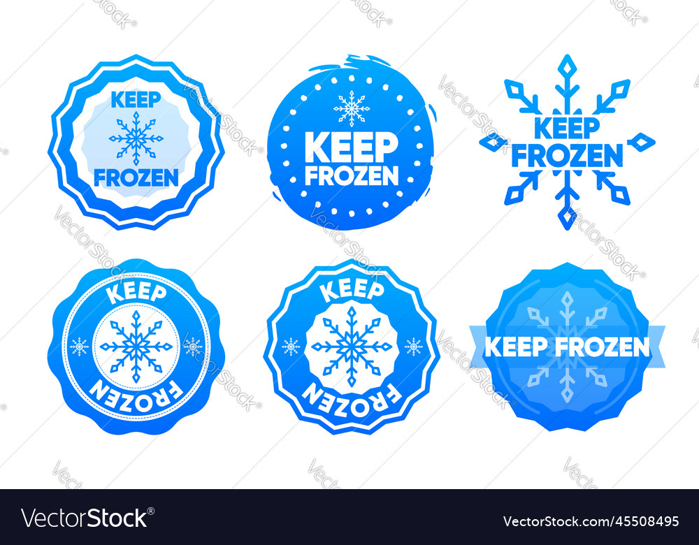 Keep frozen product food package label collection Vector Image